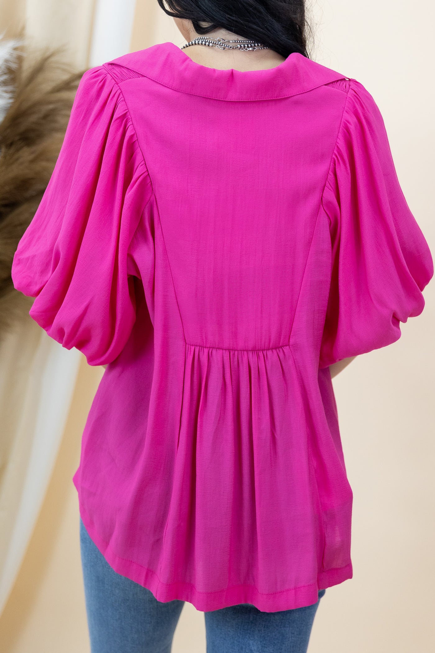 "Keep It Classic" Blouse (Hot Pink)