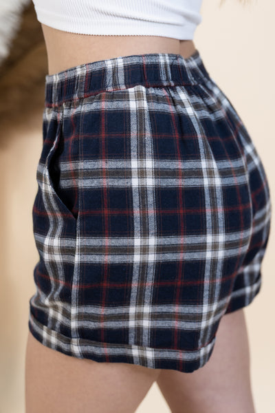 "Simple Living" Boxer Shorts (Navy/Multi Plaid)