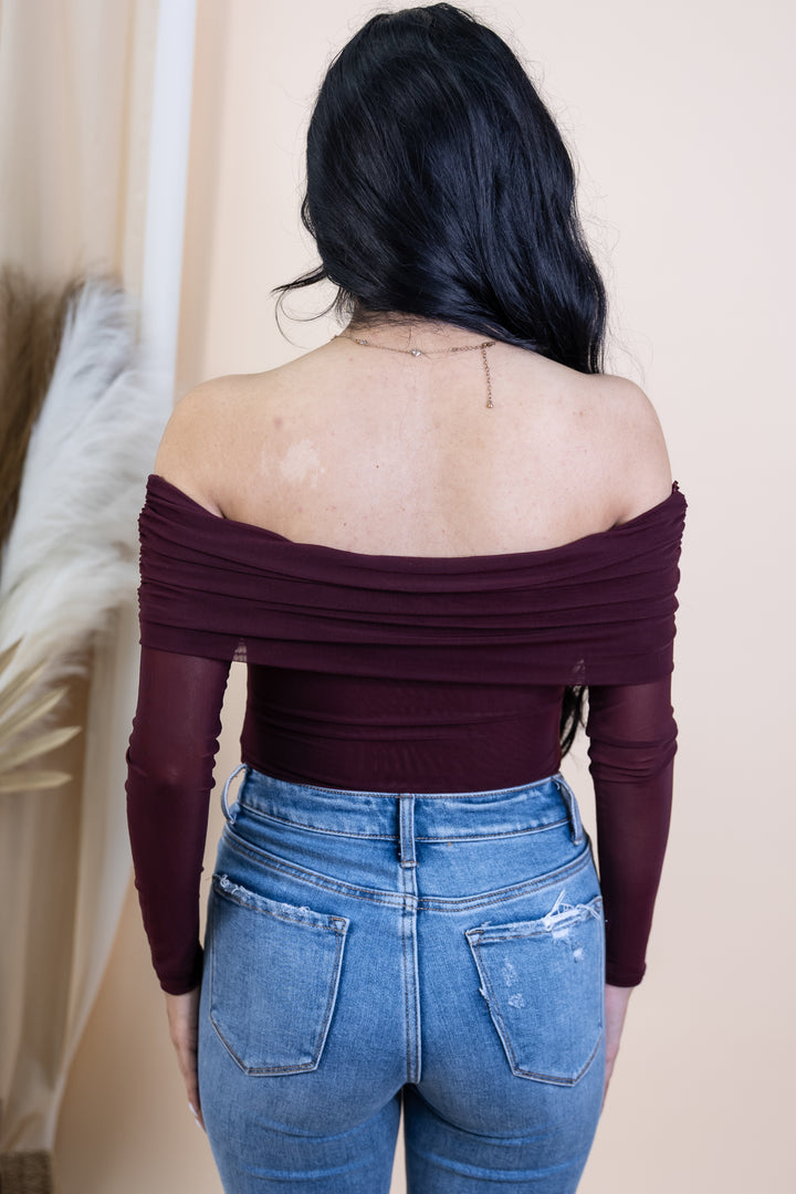 "Own The Moment" Bodysuit (Oxblood)