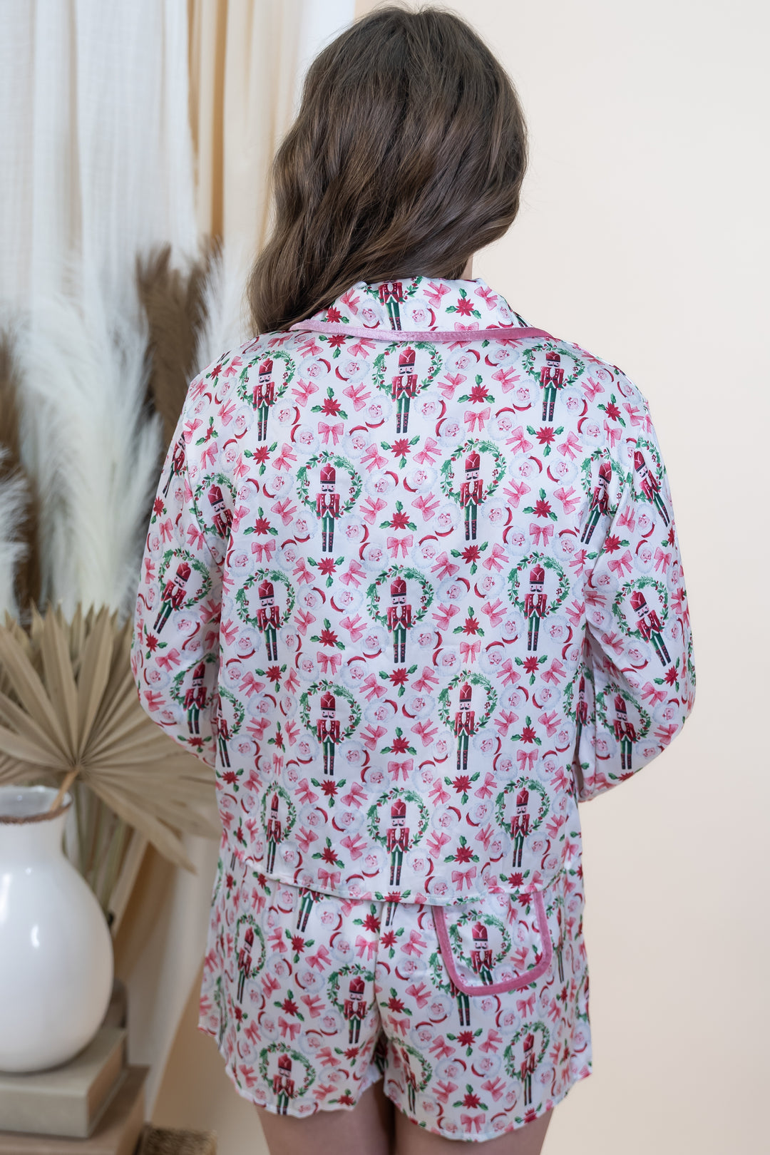 "Twas The Night" Pajama Set (Pink/Multi)