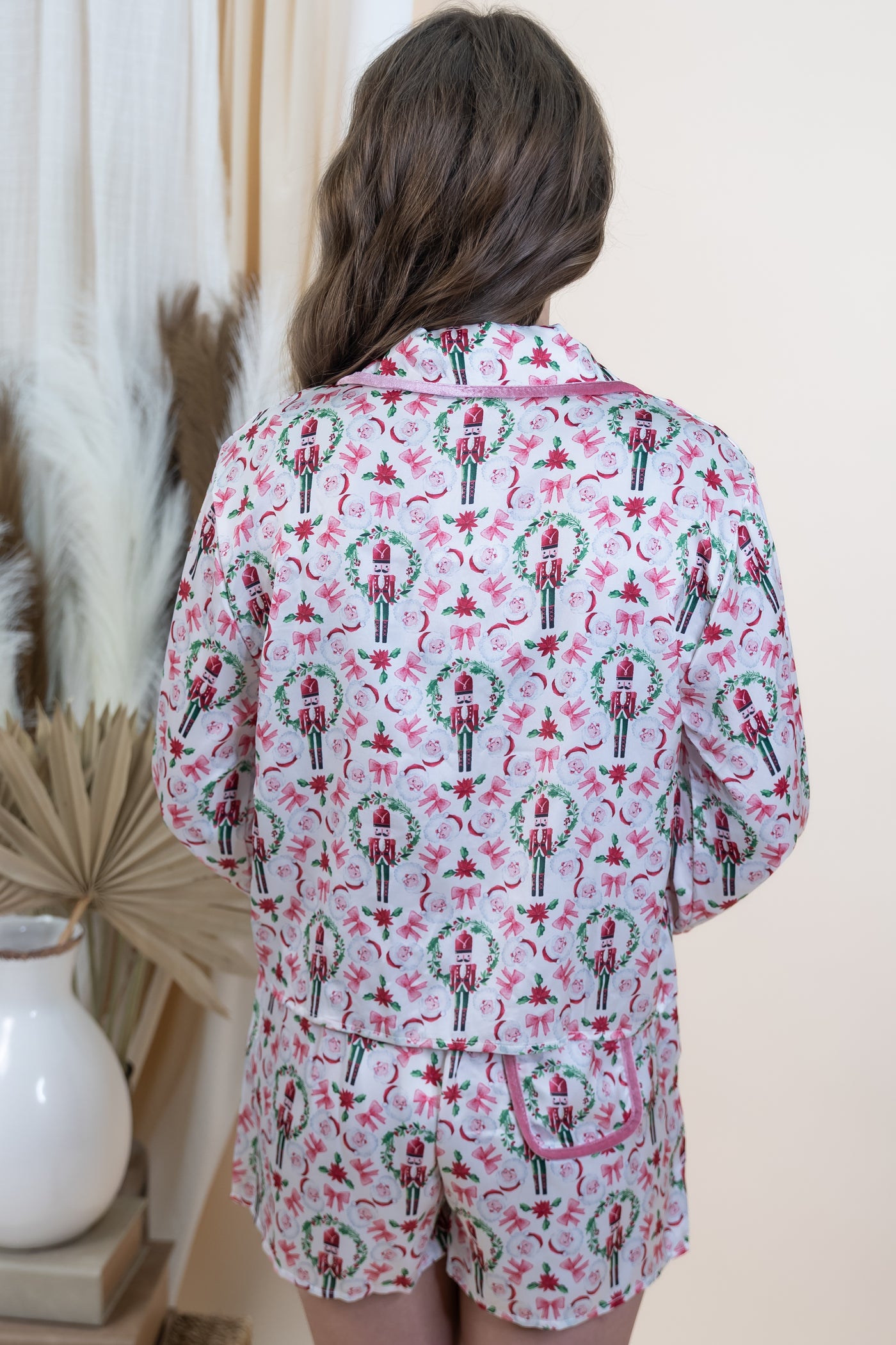 "Twas The Night" Pajama Set (Pink/Multi)