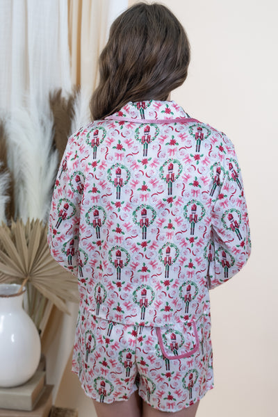 "Twas The Night" Pajama Set (Pink/Multi)