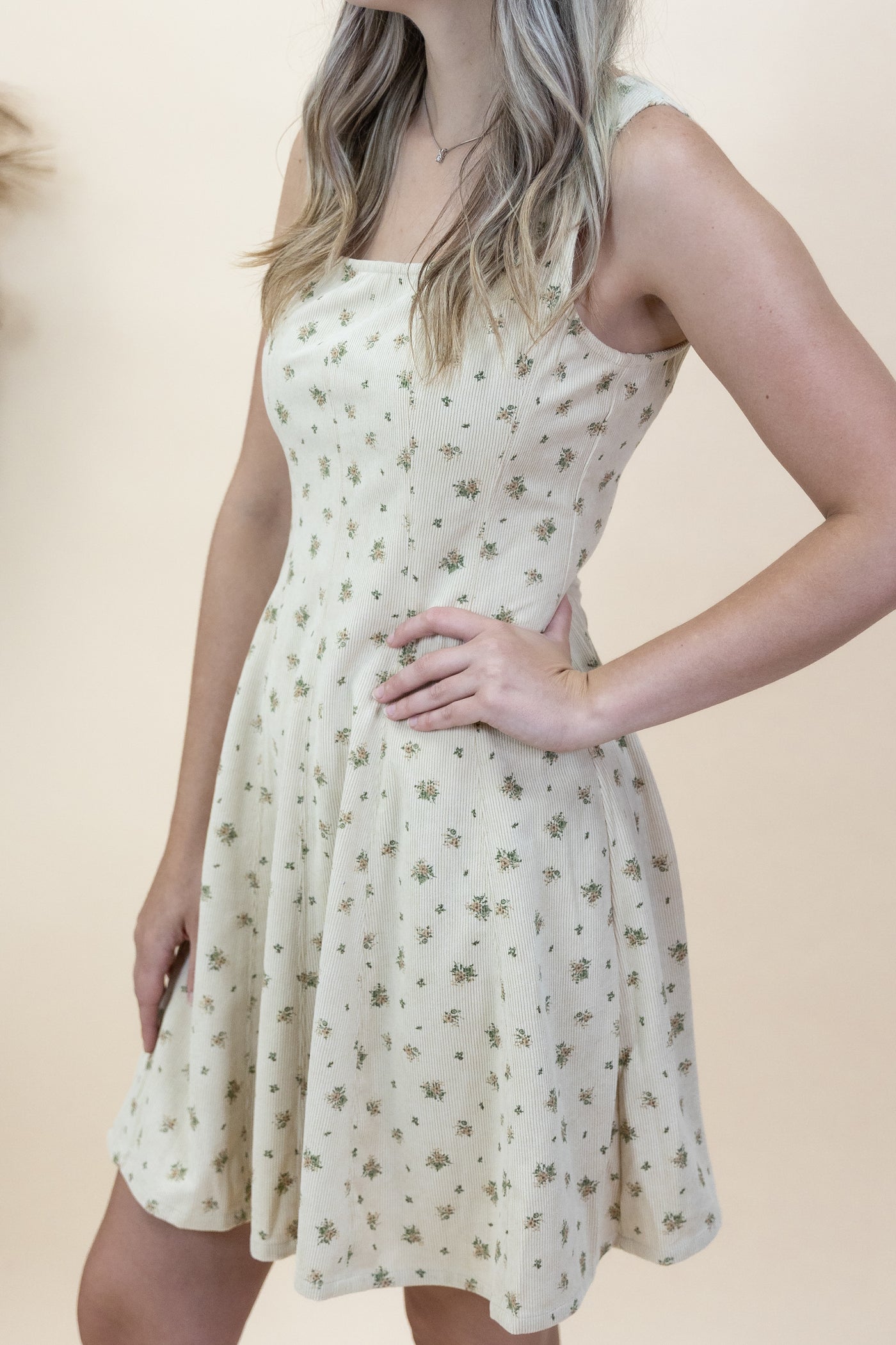"Hazy Days" Dress (Cream/Taupe Floral)