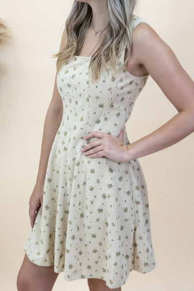 "Hazy Days" Dress (Cream/Taupe Floral)