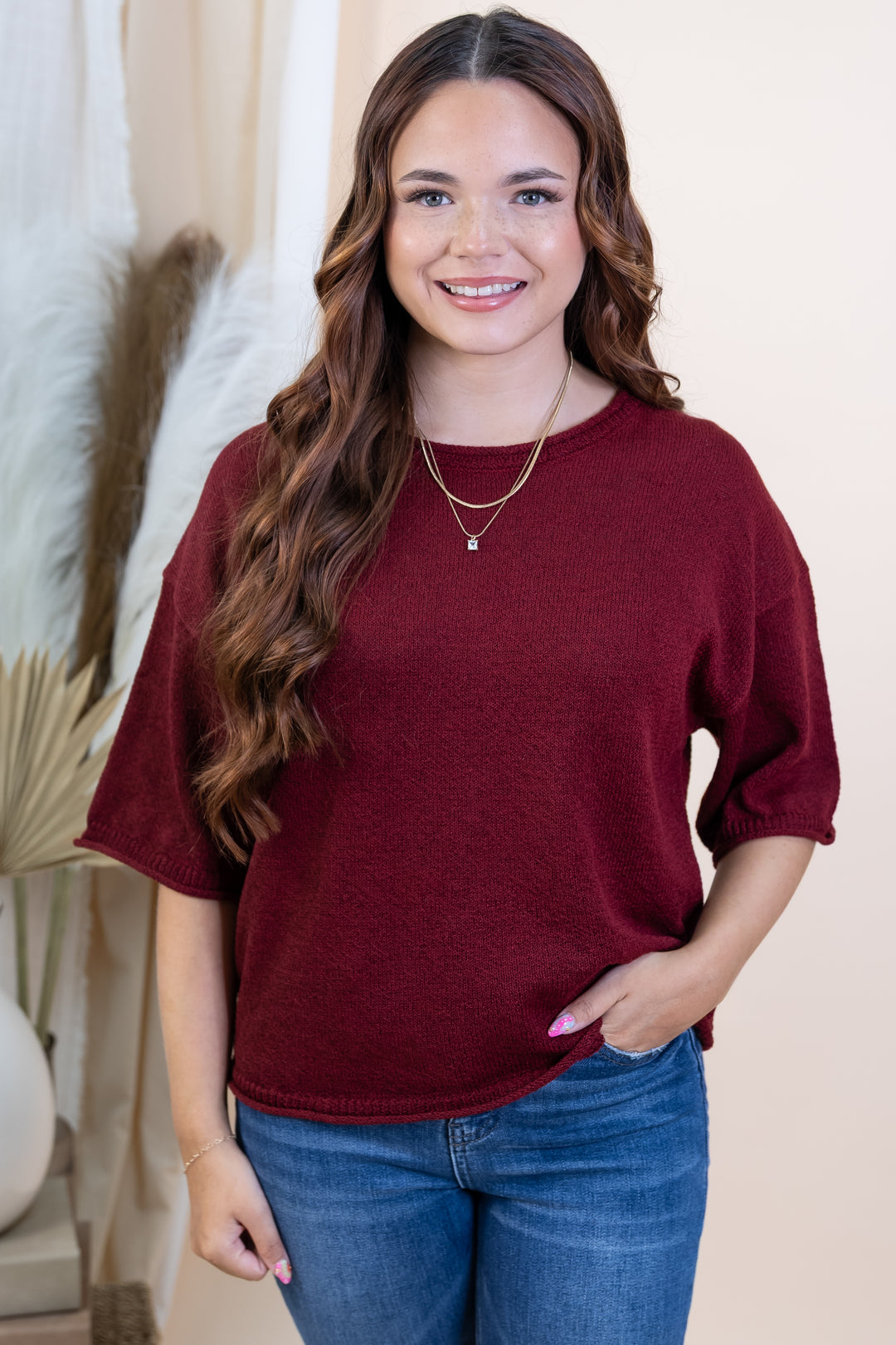 "Comfort Calling" Top (Burgundy)