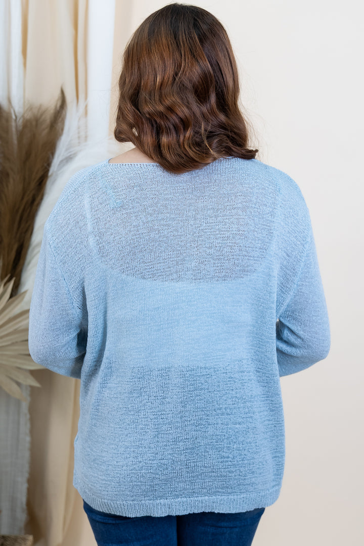 "Walking On Air" Sweater (Cloud)