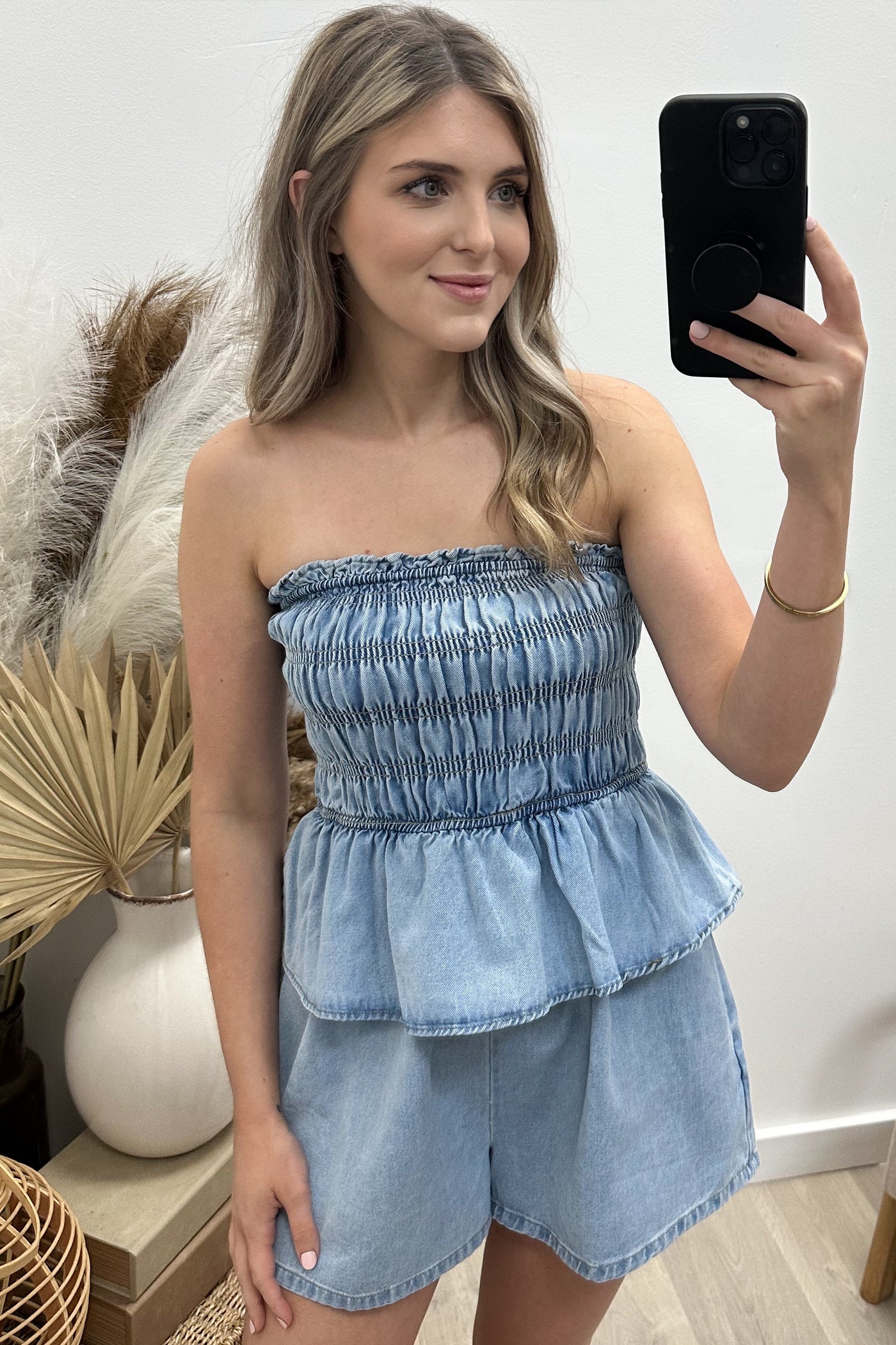"Play It Cool" Romper (Denim)