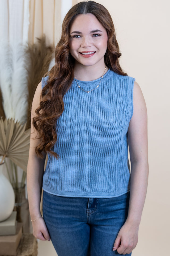 "Airy Layers" Sweater Top (Cloud)