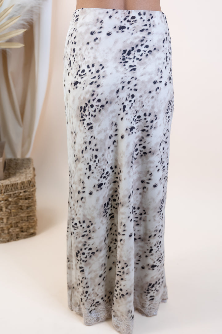 "Wild Elegance" Skirt (Taupe/Black Animal)