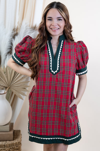 "Home For The Holidays" Dress (Red)