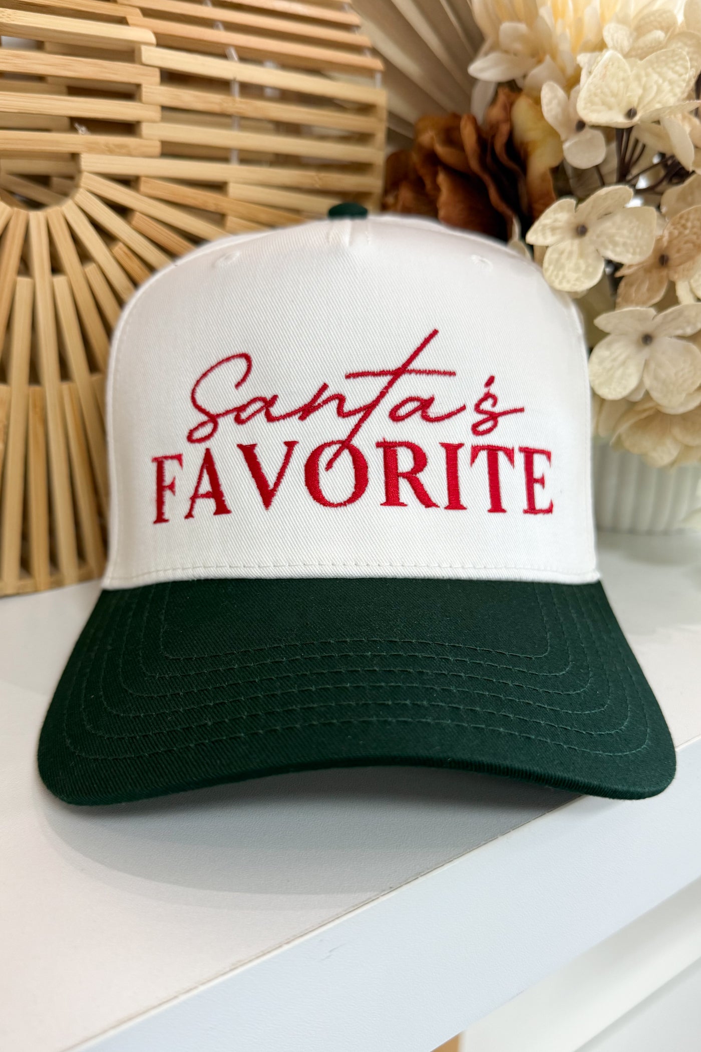 Santa's Favorite Trucker Hat (Green/White)