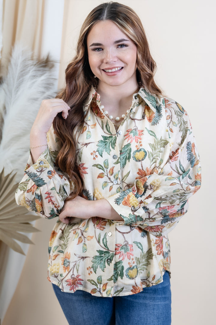 "Polished Perspective" Blouse (Ecru)