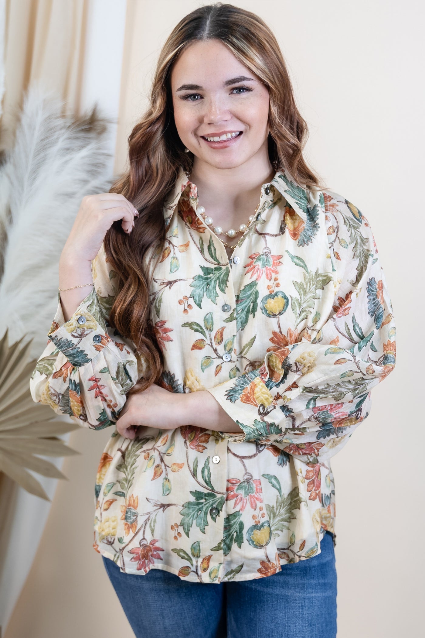 "Polished Perspective" Blouse (Ecru)