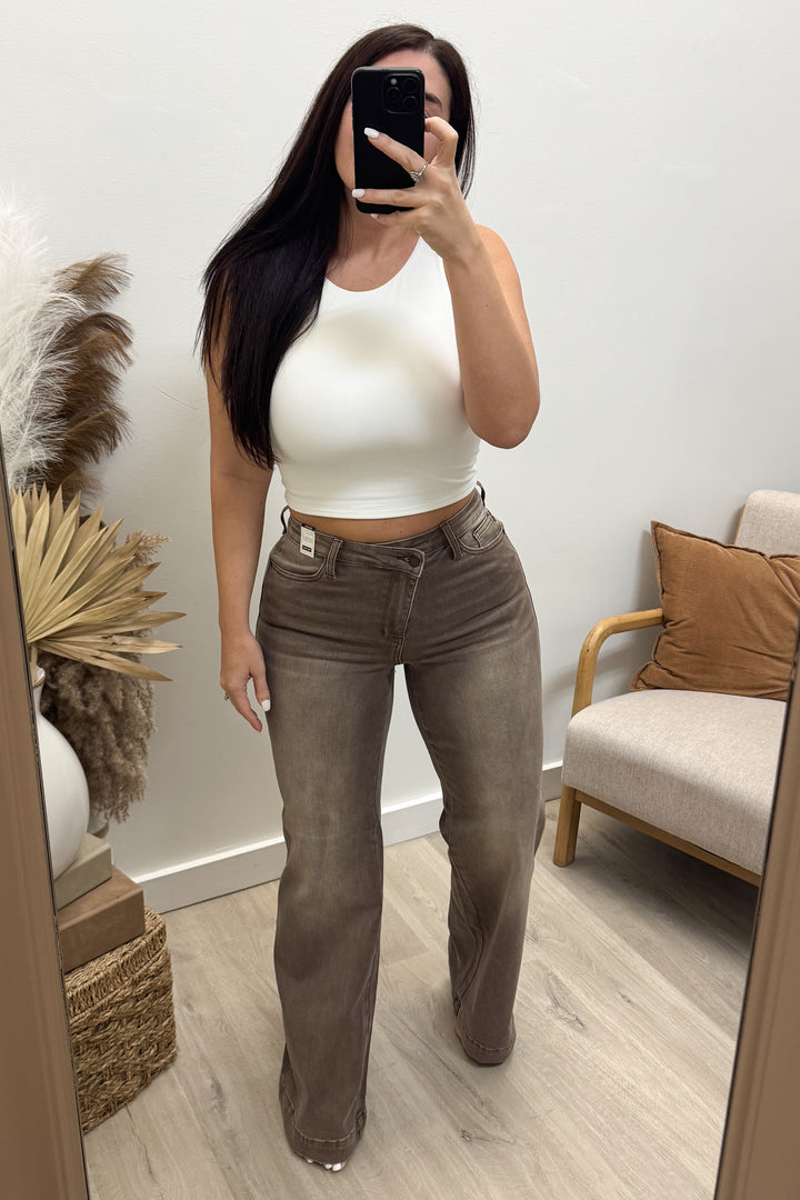 Terra Wide Leg Jeans (Clay)