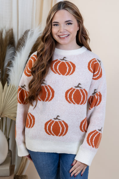 "Patch Perfection" Sweater (Cream)