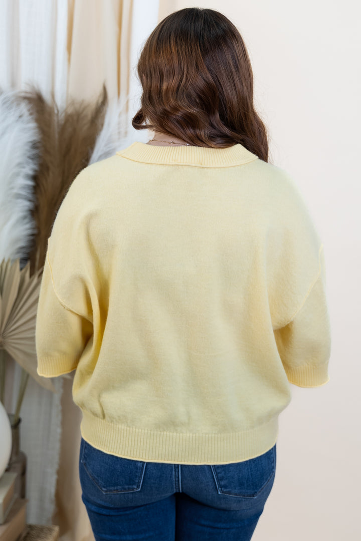 "Simple & Soft" Sweater Top (Yellow)