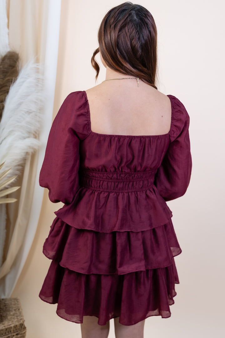 "Pretty Plans Ahead" Dress (Burgundy)
