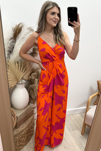 "Tango Twist" Jumpsuit (Tangerine)