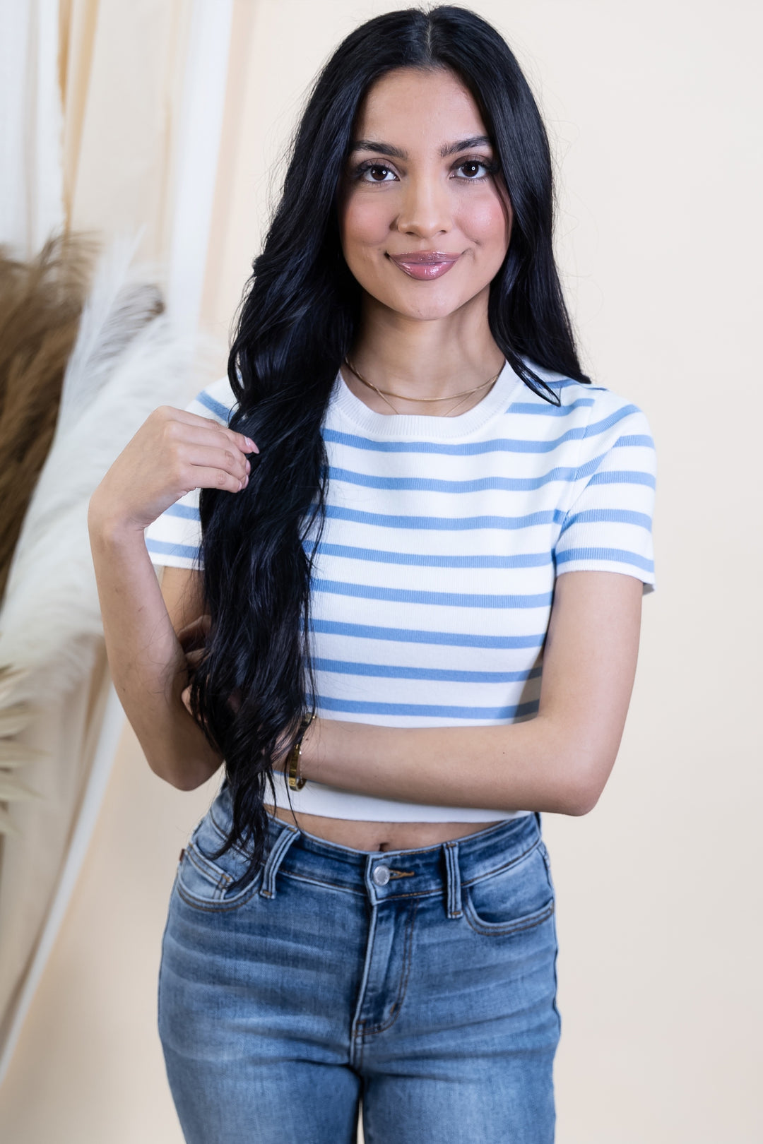 "Blurred Lines" Top (Ice Blue)