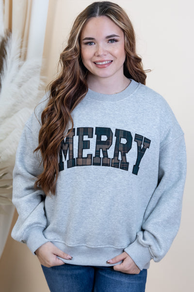 "Merry & Minimal" Sweatshirt (Heather Grey)