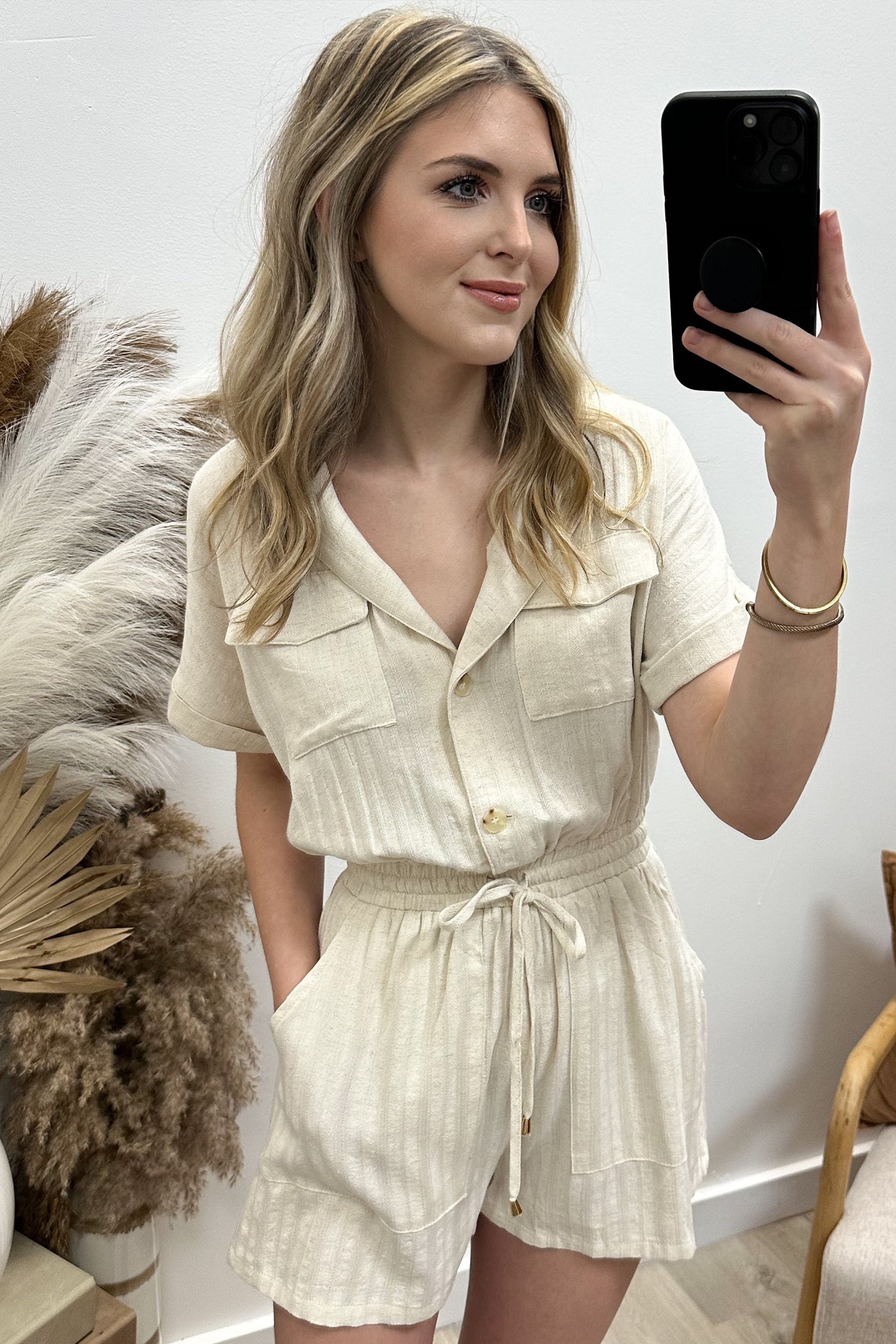 "Moments Together" Romper (Natural)