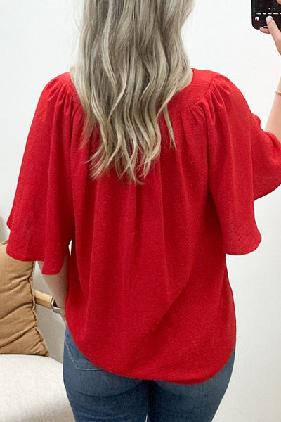 "Chic Sophistication" Blouse (Red)