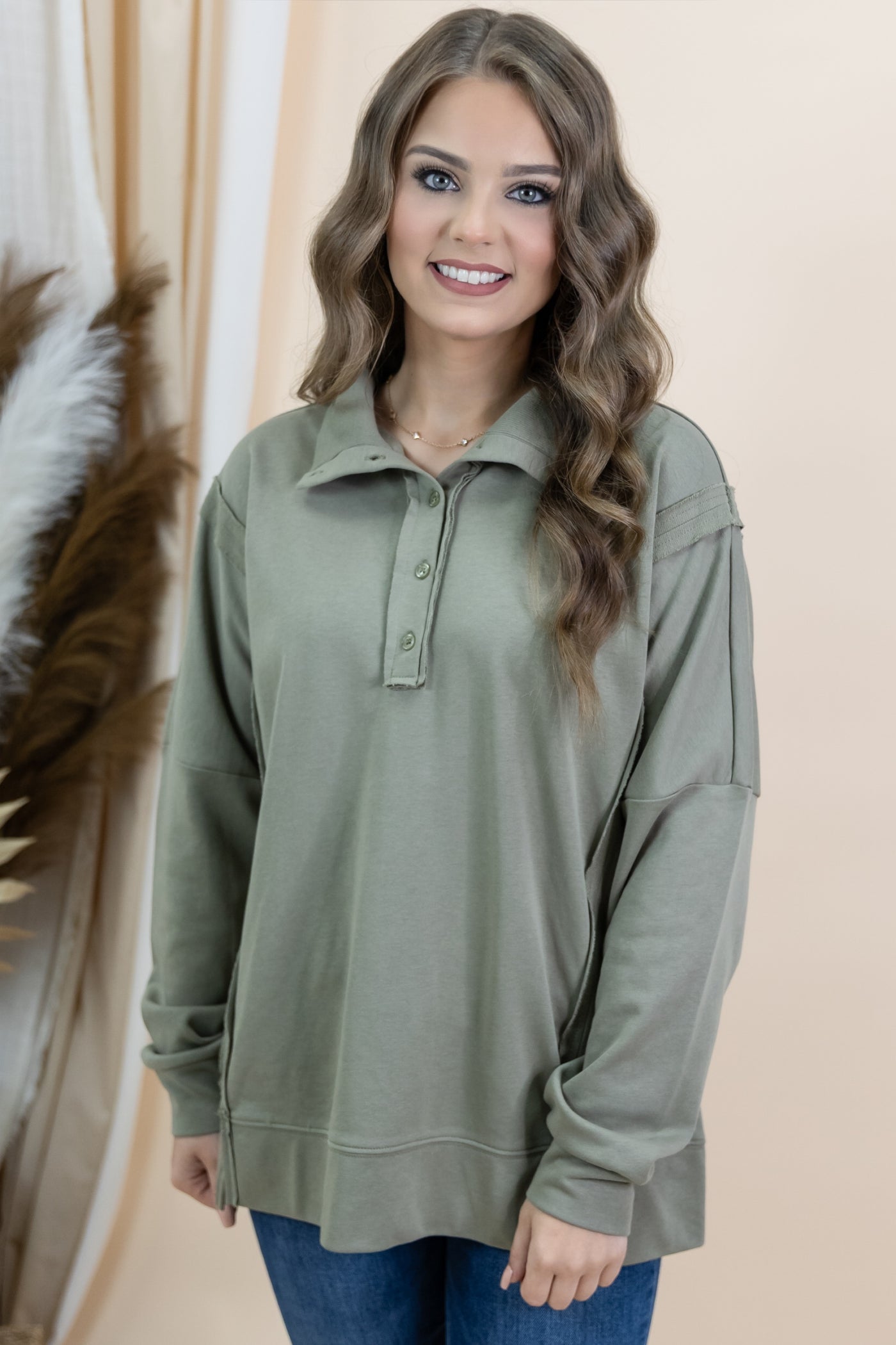 "Flip The Script" Top (Sage)