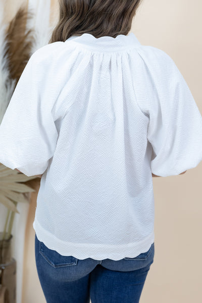 "Never Settle" Blouse (Off White)