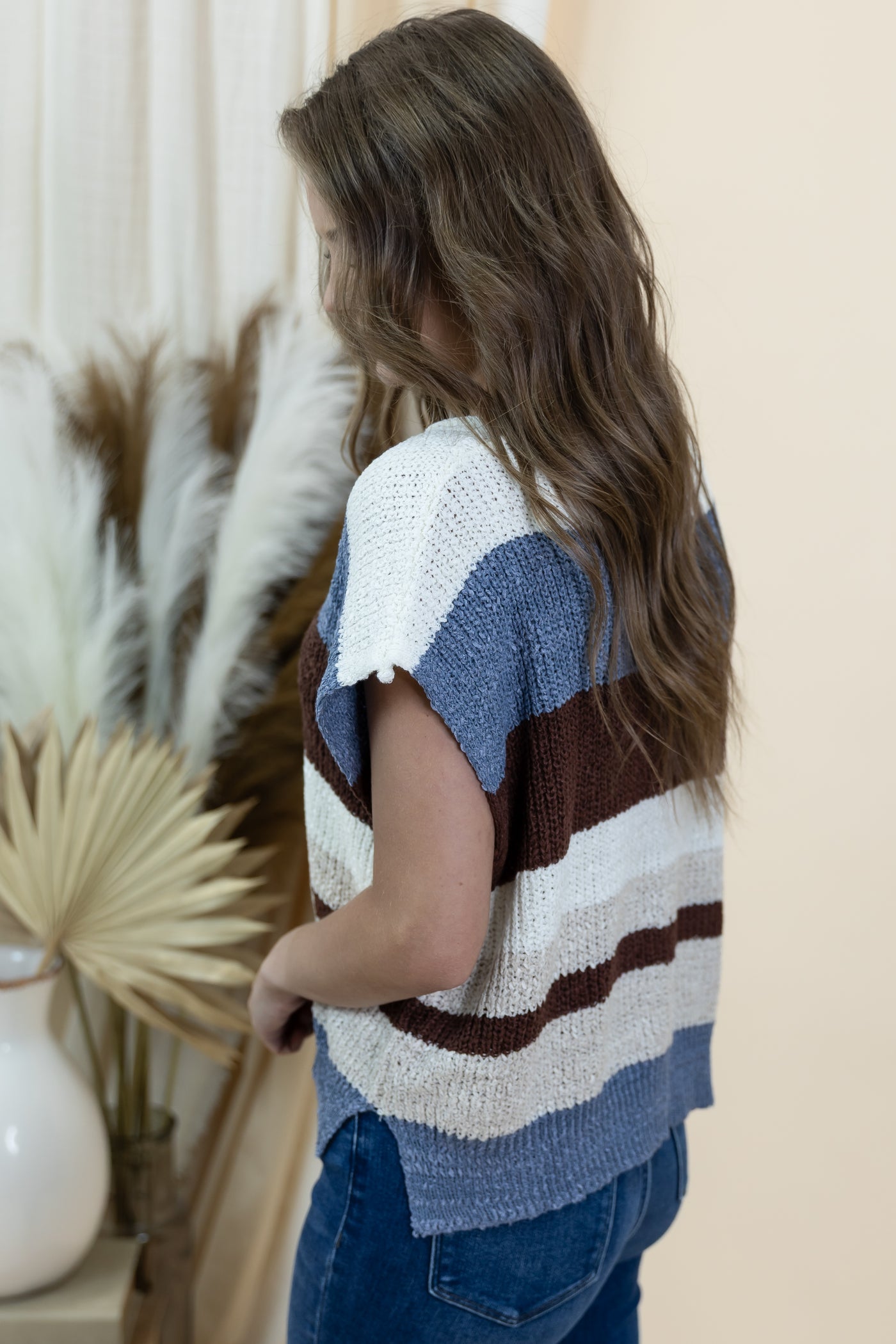 "Setting The Pace" Sweater Top (Frosted Mocha)