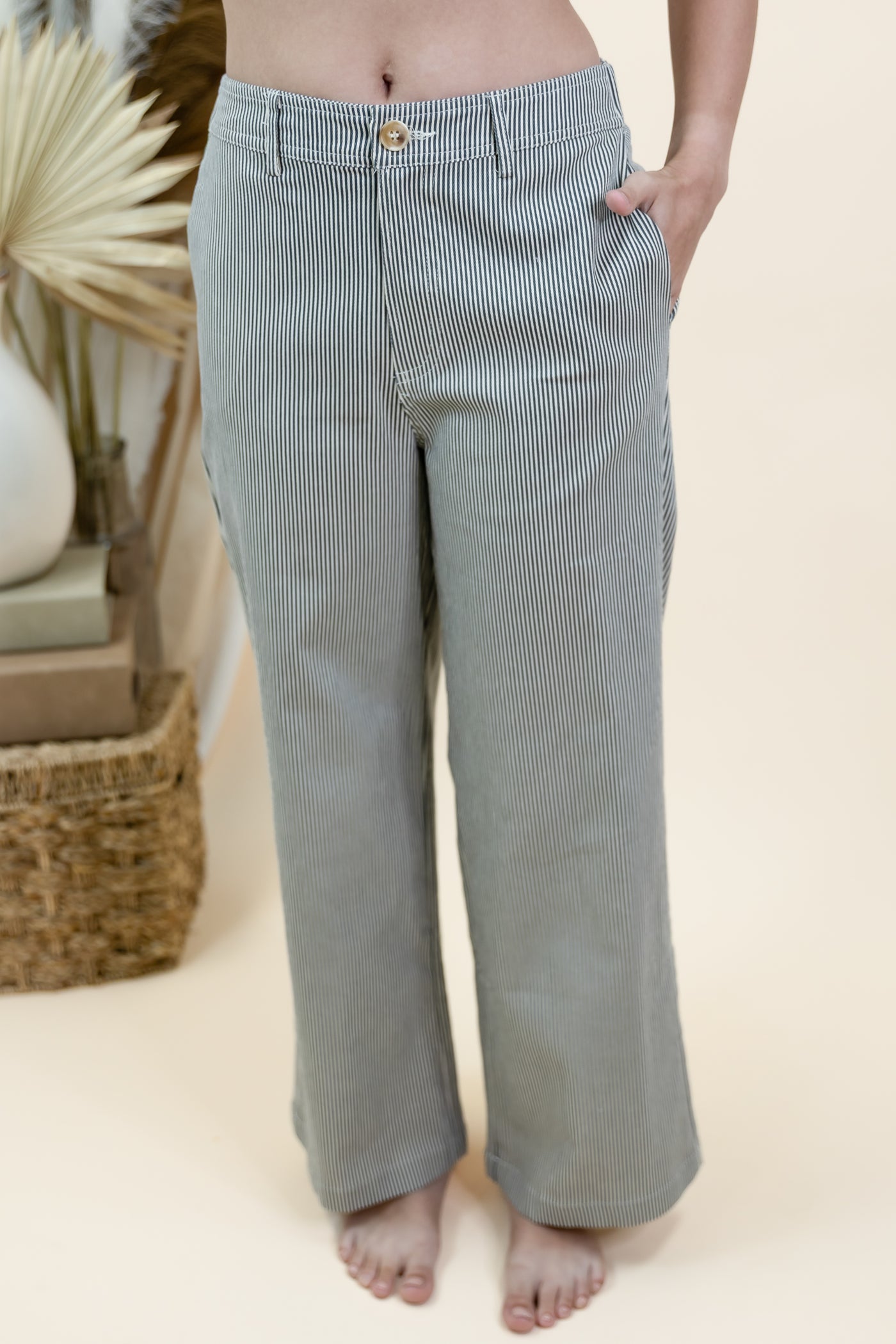 "Day Dreaming" Wide Leg Pants (Black/Cream)