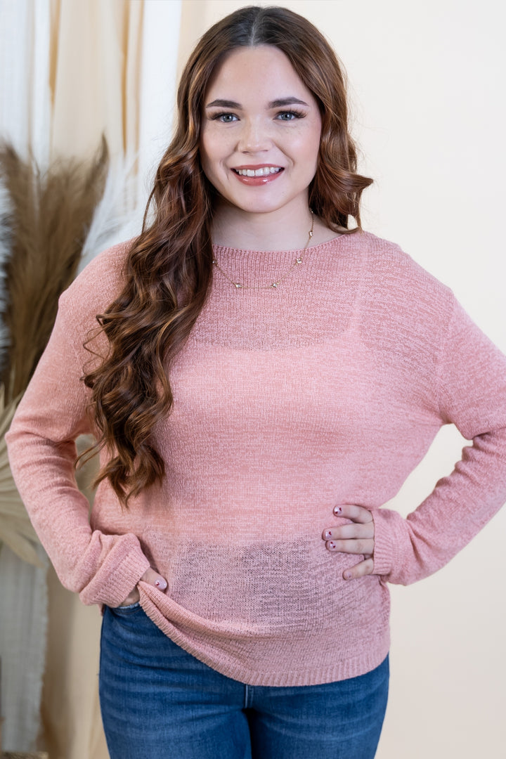 "Walking On Air" Sweater (Rose)