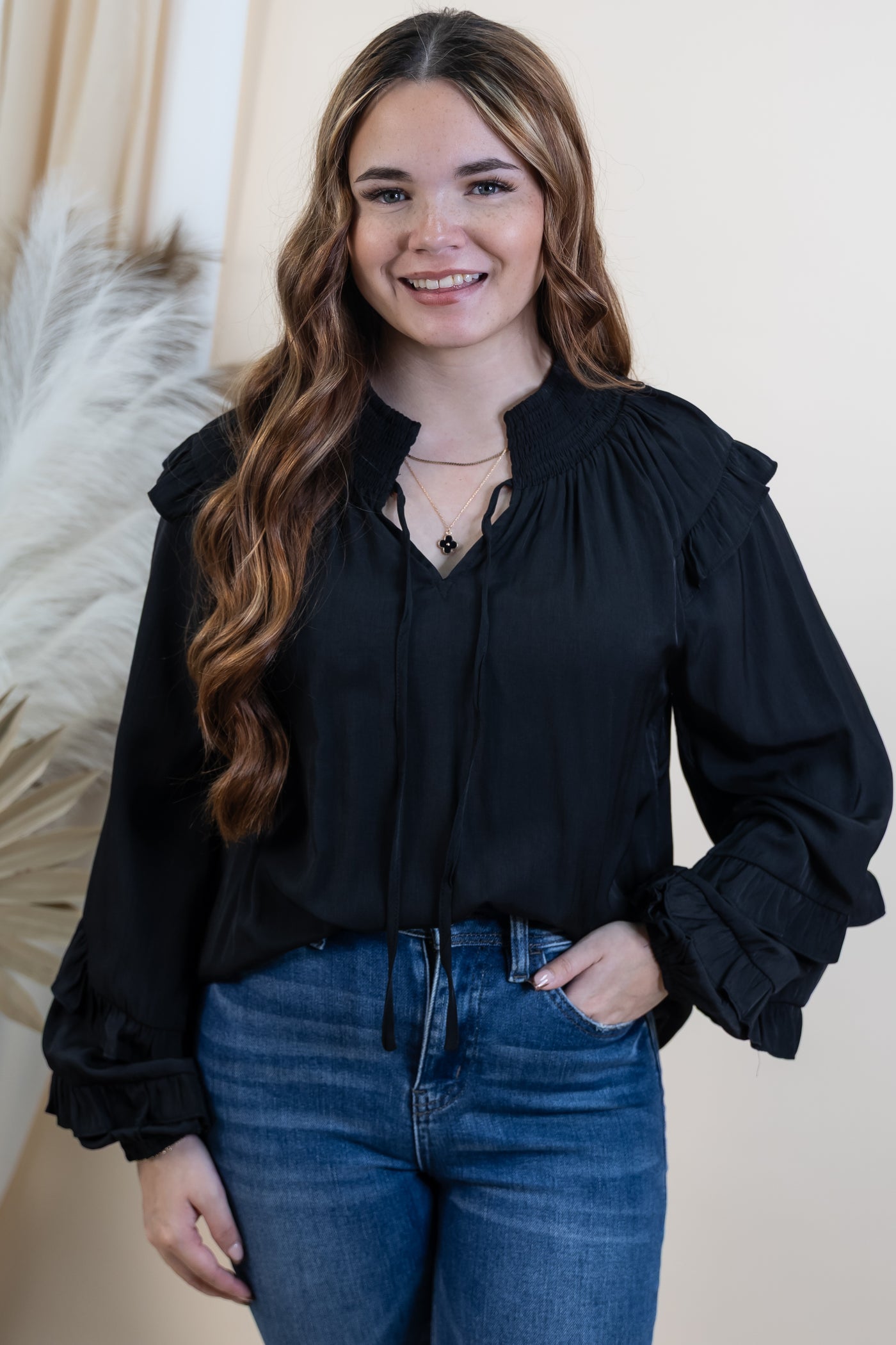 "Blackout Beauty" Blouse (Black)