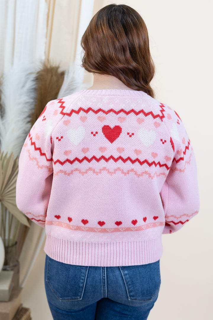 "Heartfelt Hugs" Cardigan (Pink)