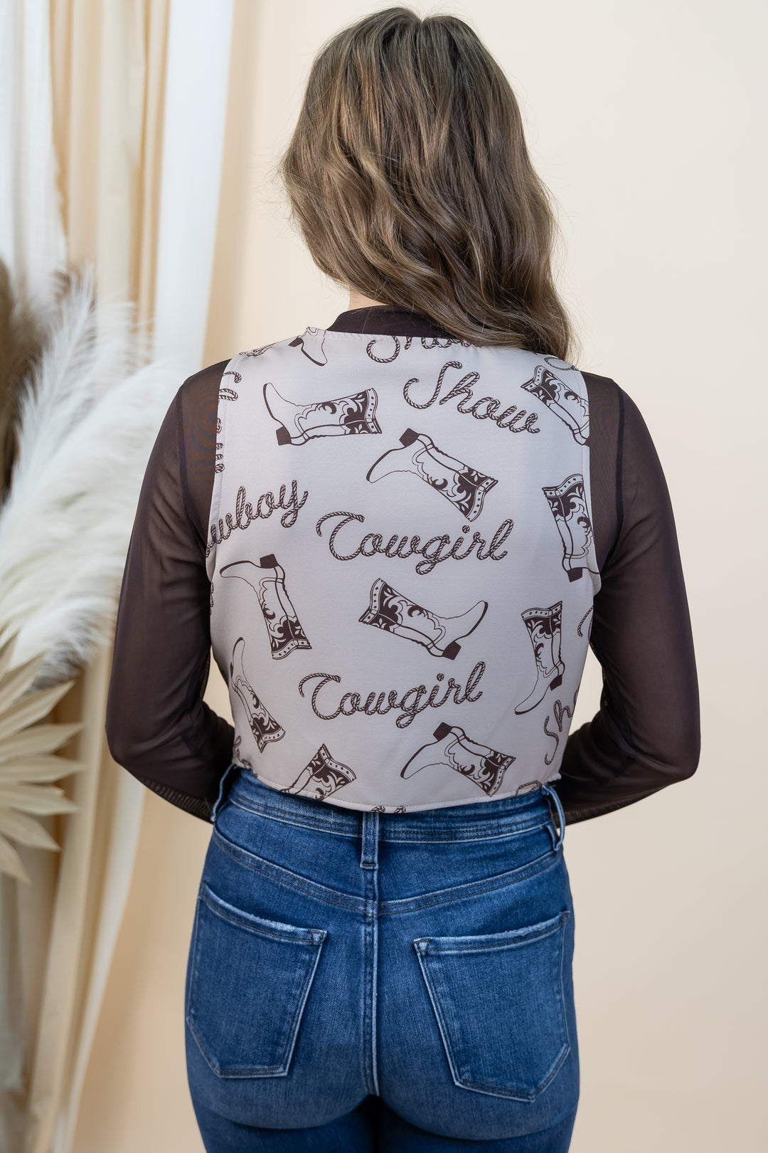 "Wagon Wheel" Vest (Khaki/Brown)