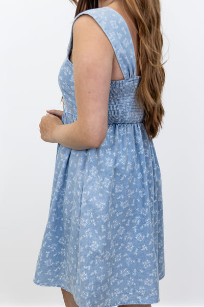 "A Fine Line" Dress (Light Denim)