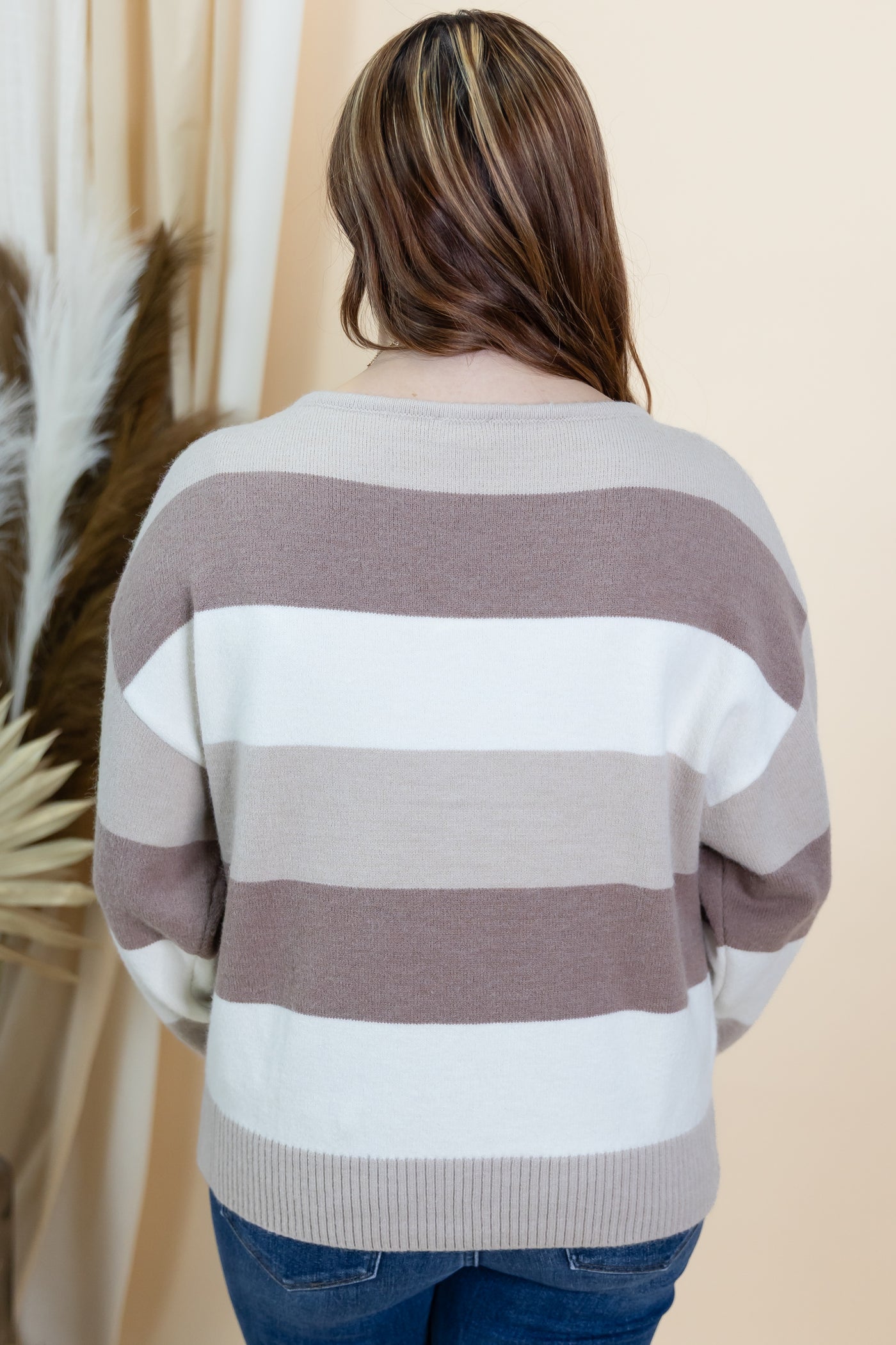 "Somewhere In Between" Sweater (Beige-Multi)