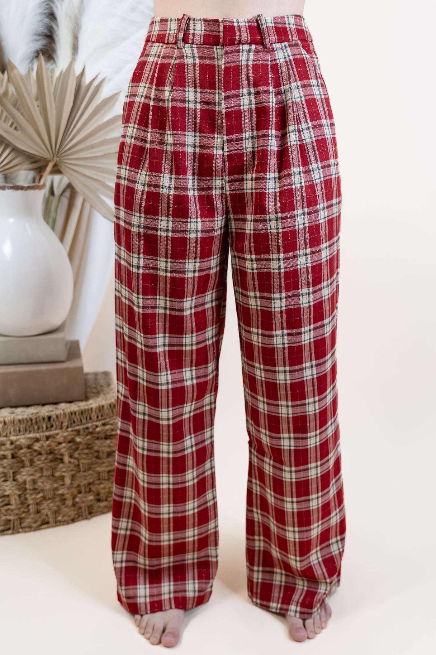 "Seasons Greetings" Pants (Red Multi)