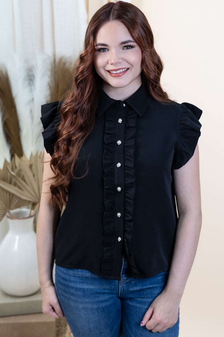 "Charmed With Grace" Top (Black)