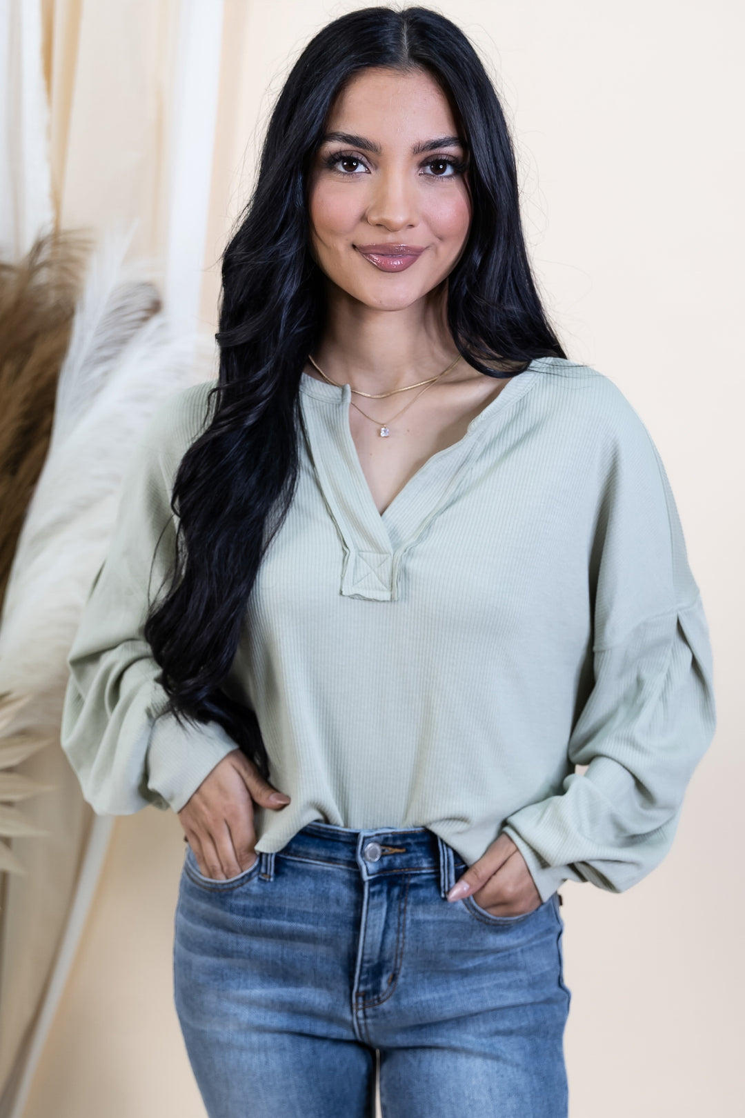 "Comfortable Chaos" Top (Light Sage)