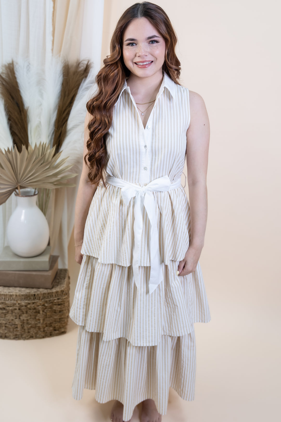 "Shoreline Walks" Dress (Sand)