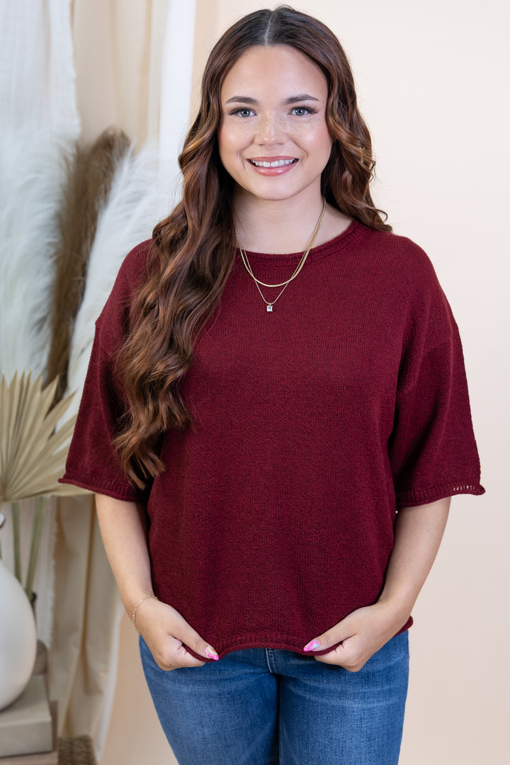 "Comfort Calling" Top (Burgundy)