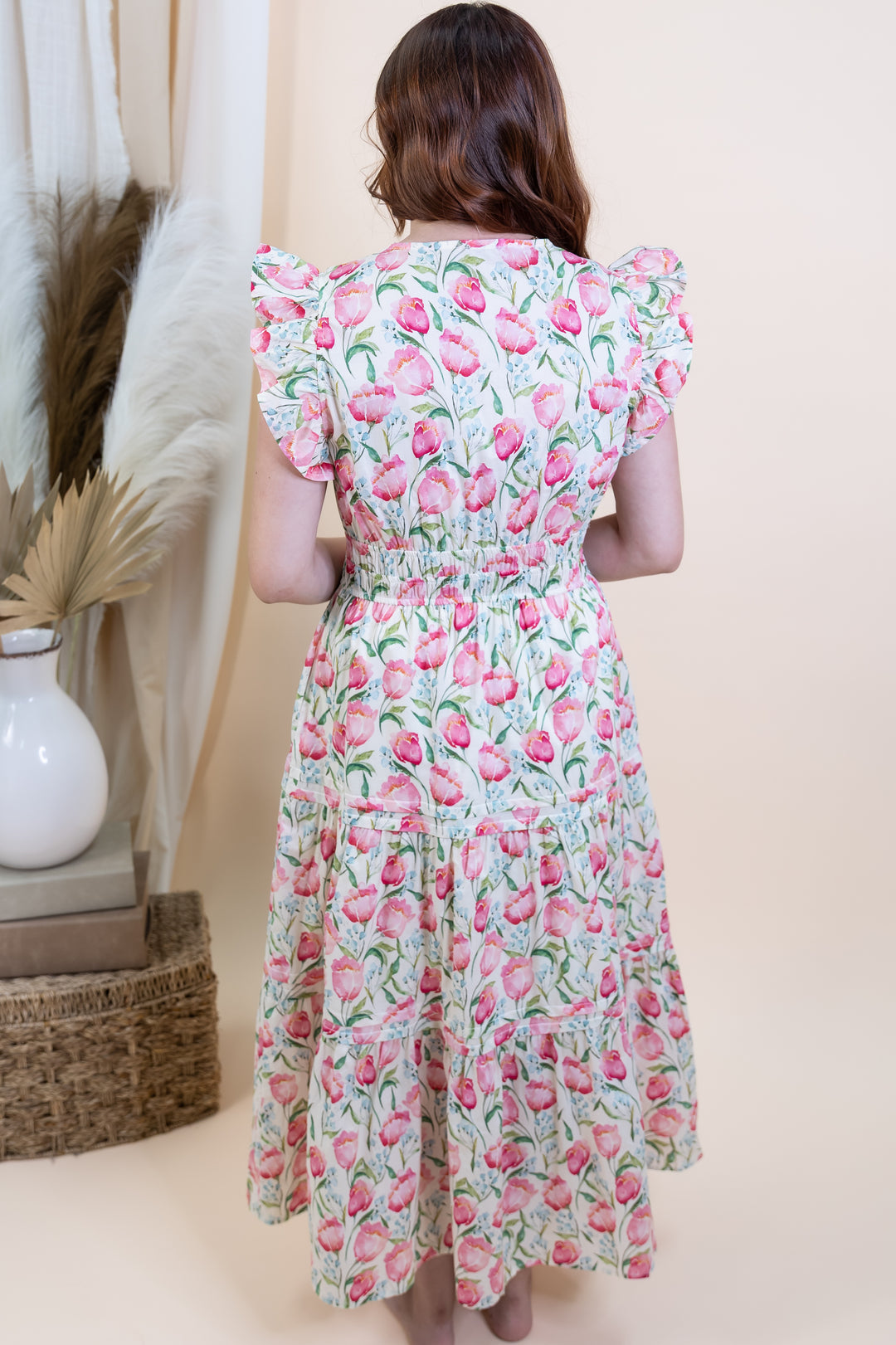 "Fluttering Florals" Dress (Pink)