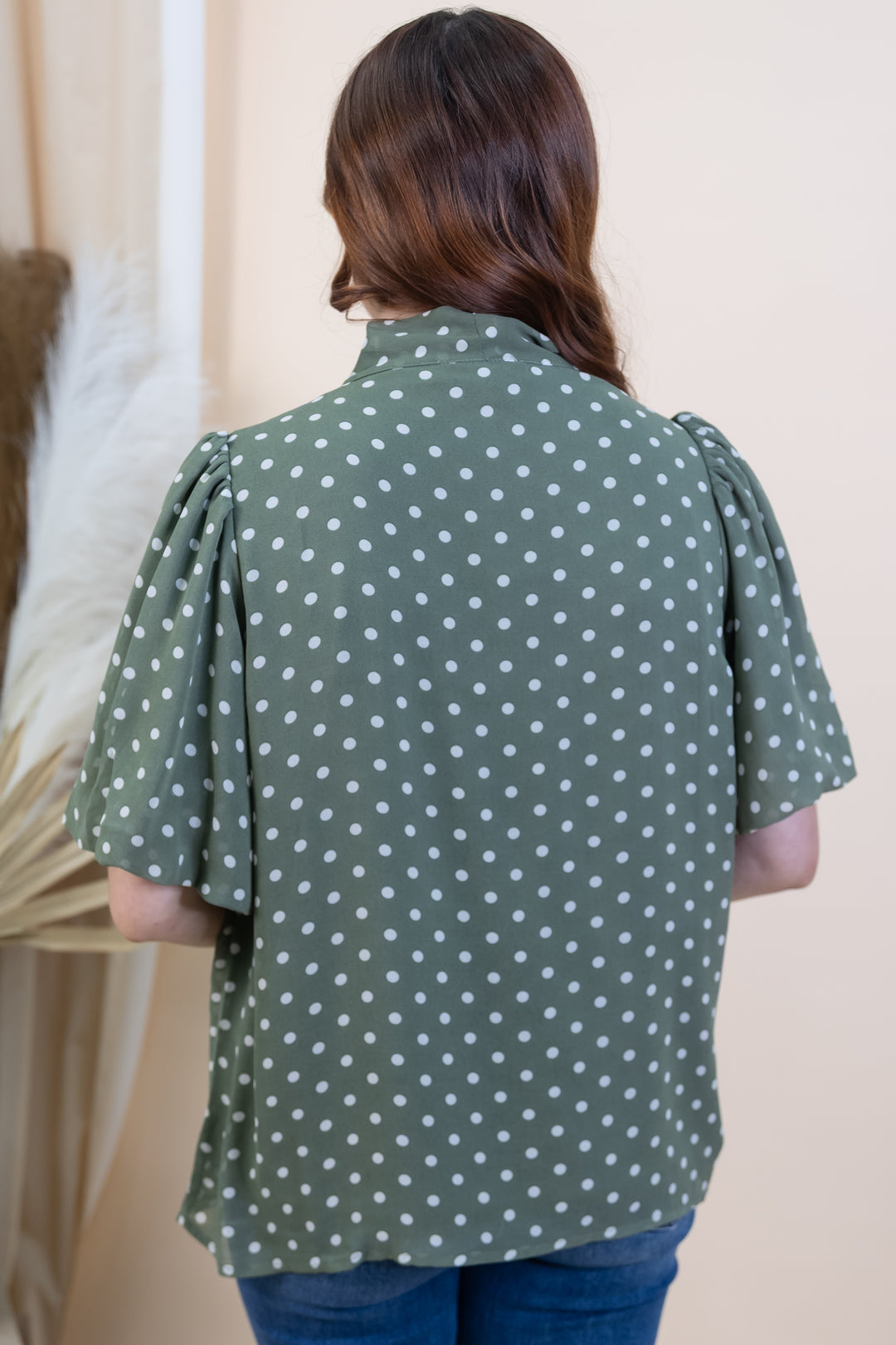 "Dot Your Dreams" Blouse (Olive)