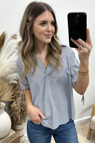 "Not For Long" Blouse (Navy)