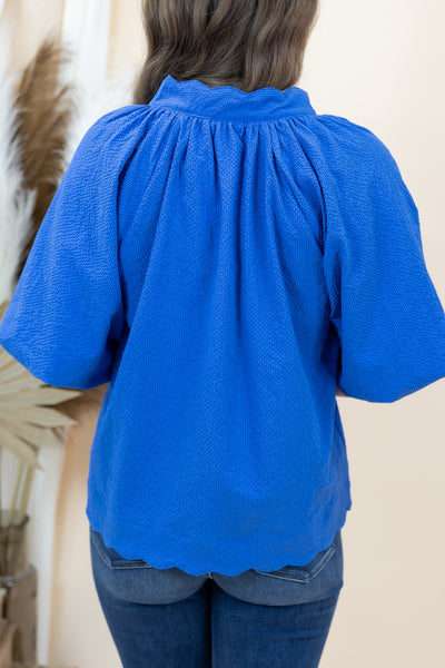 "Never Settle" Blouse (Ocean)