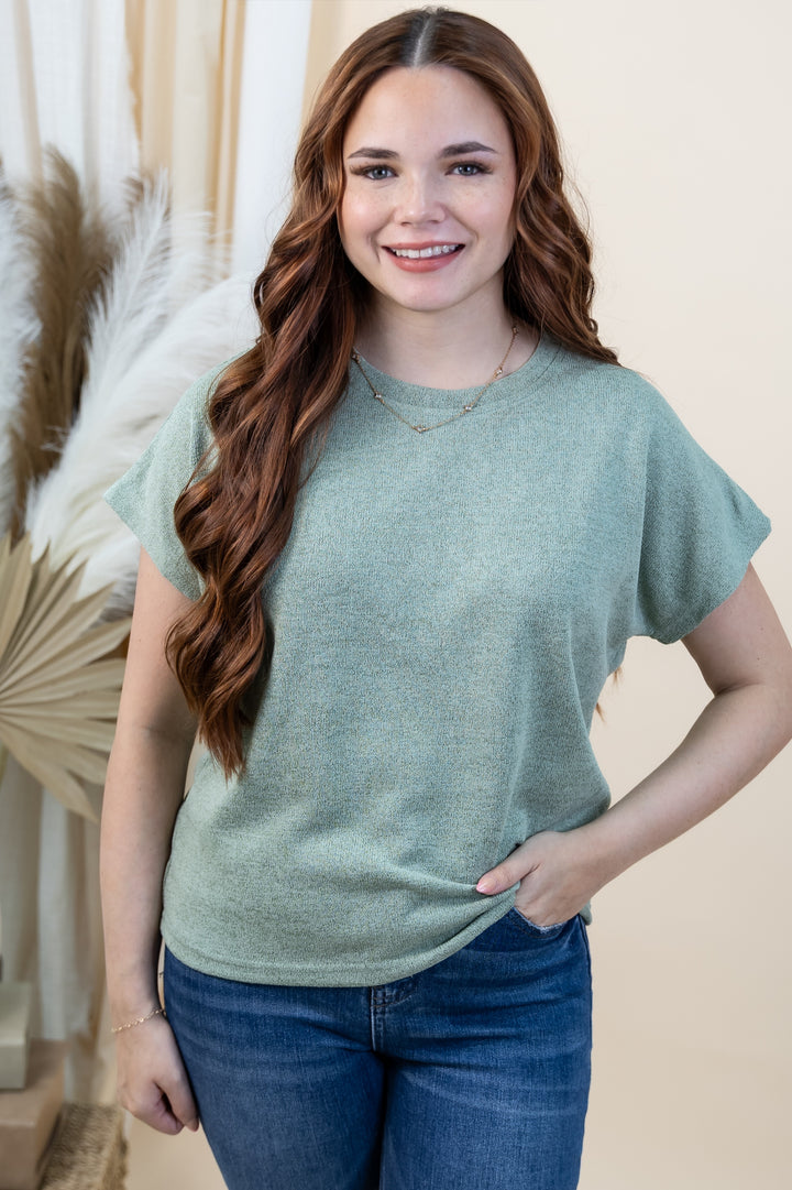 "Drop & Go" Top (Sage)