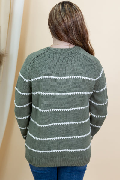 "Autumn Mornings" Sweater (Dark Olive)