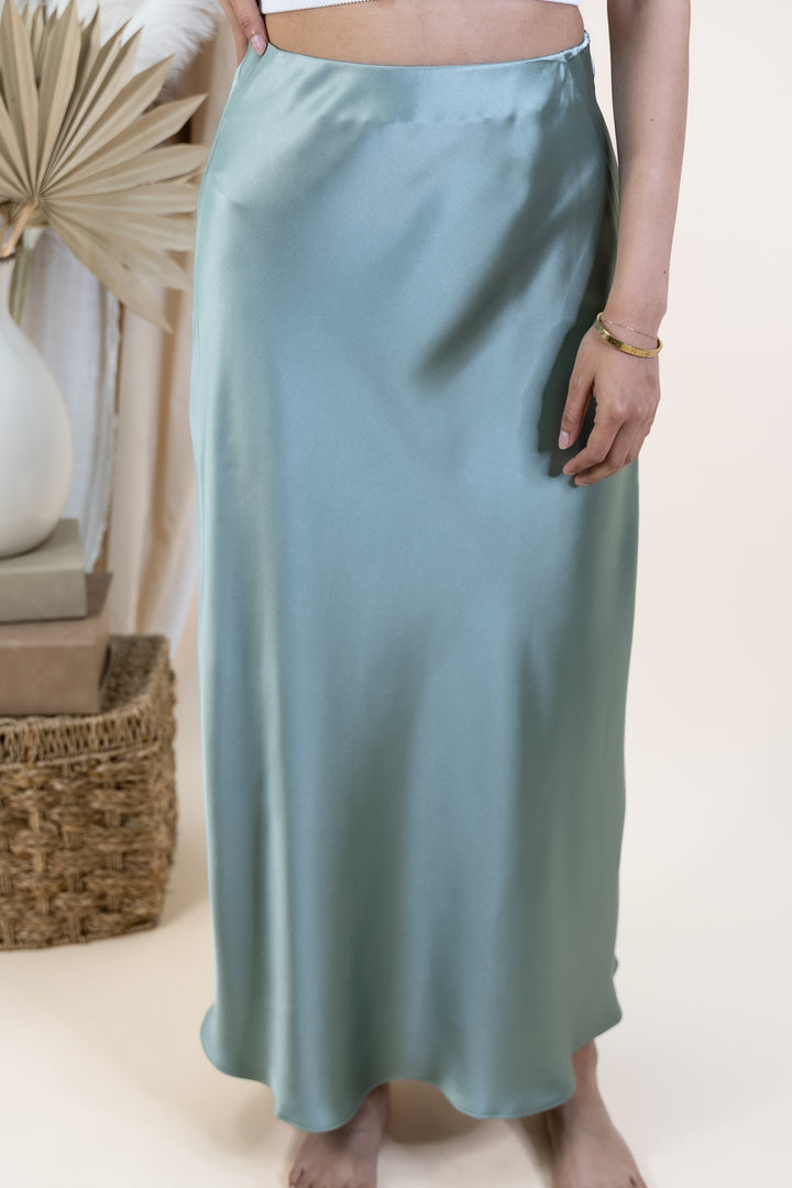 "Silk & Sway" Skirt (Sage Green)