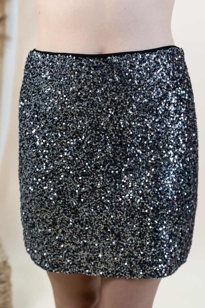 "Midnight Magic" Skirt (Black/Silver)