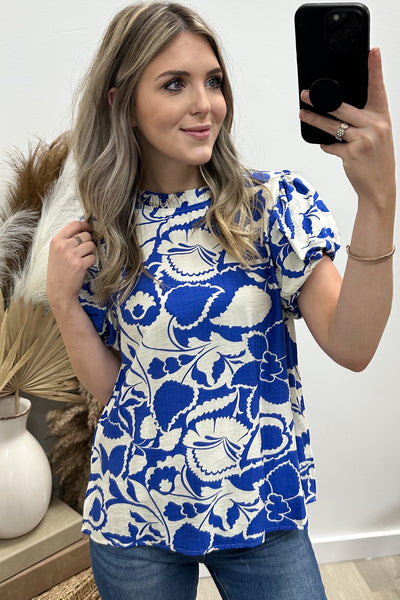 "Keep It Sweet" Blouse (Royal Blue)